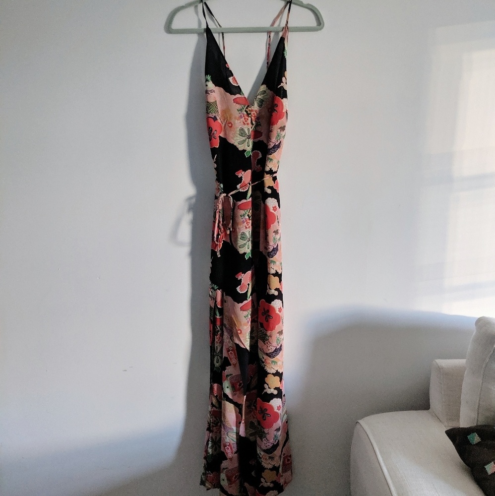 Reformation Citrine Dress, Black Floral, One Size
